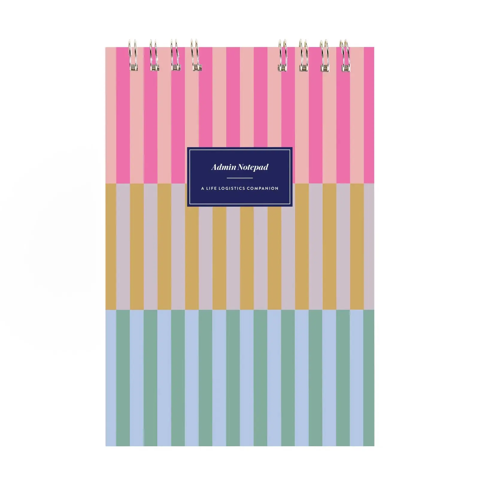 Admin Night Top Spiral Notepad - Colorblock Stripe