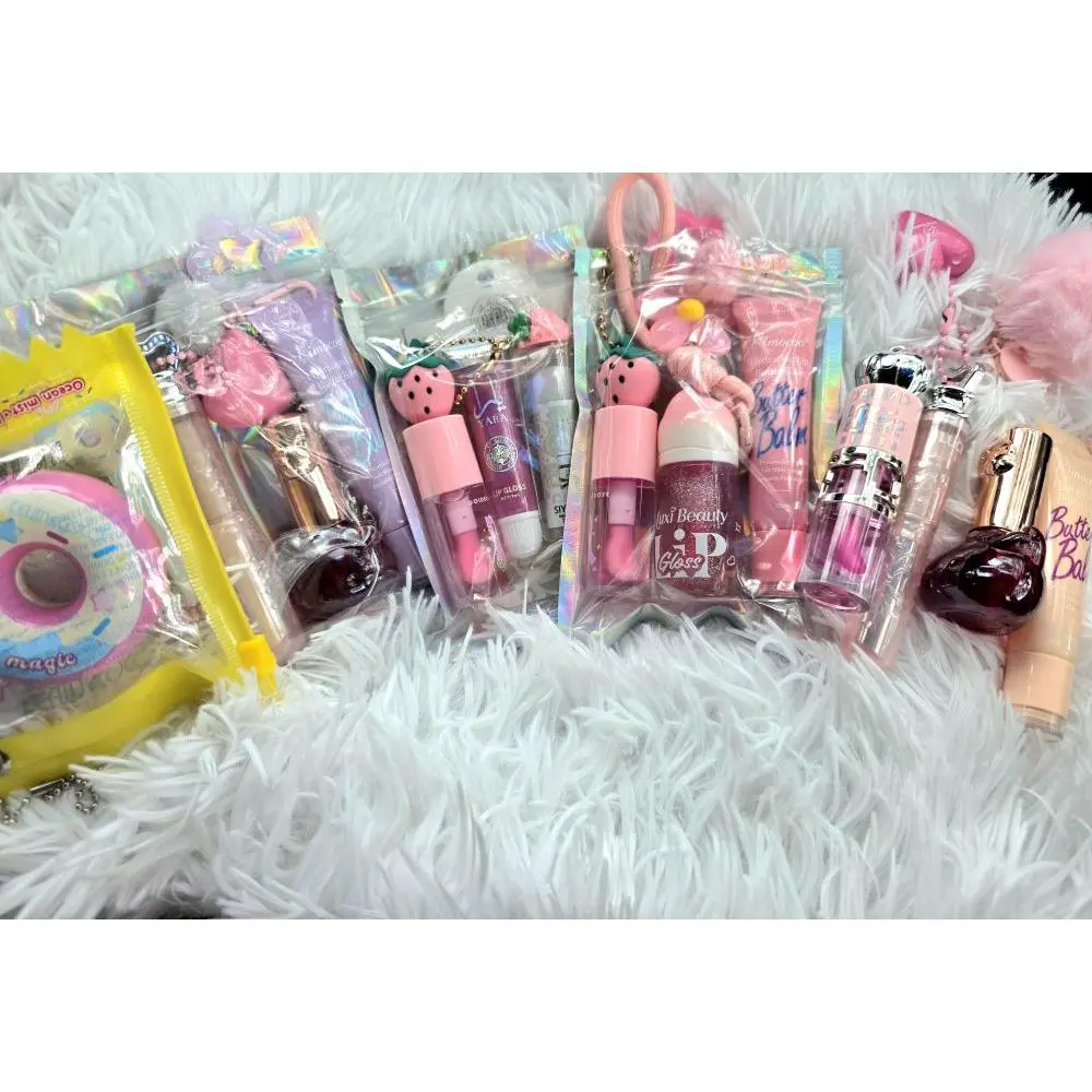 Combo of Three Lip Gloss Tints or Lip Oil with Keychains Super Cute Makeup Accessories