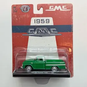 M2 Machines Auto-Drivers Series 1959 GMC Fleetside Classic Truck 1:64 Scale Diecast Metal Model Car - Limited Collector's Edition Green Toy with Detailed Interior, Exterior Collectible Vehicle