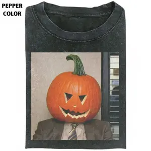 Dwight Pumpkin Head T-Shirt, Funny The Office Halloween Graphic Tee, Vintage Comedy TV Show Fan Shirt, Retro Costume Party Top, Gift for Men, Gift for Women, Crew Neck T-shirt, Trending T-shirt