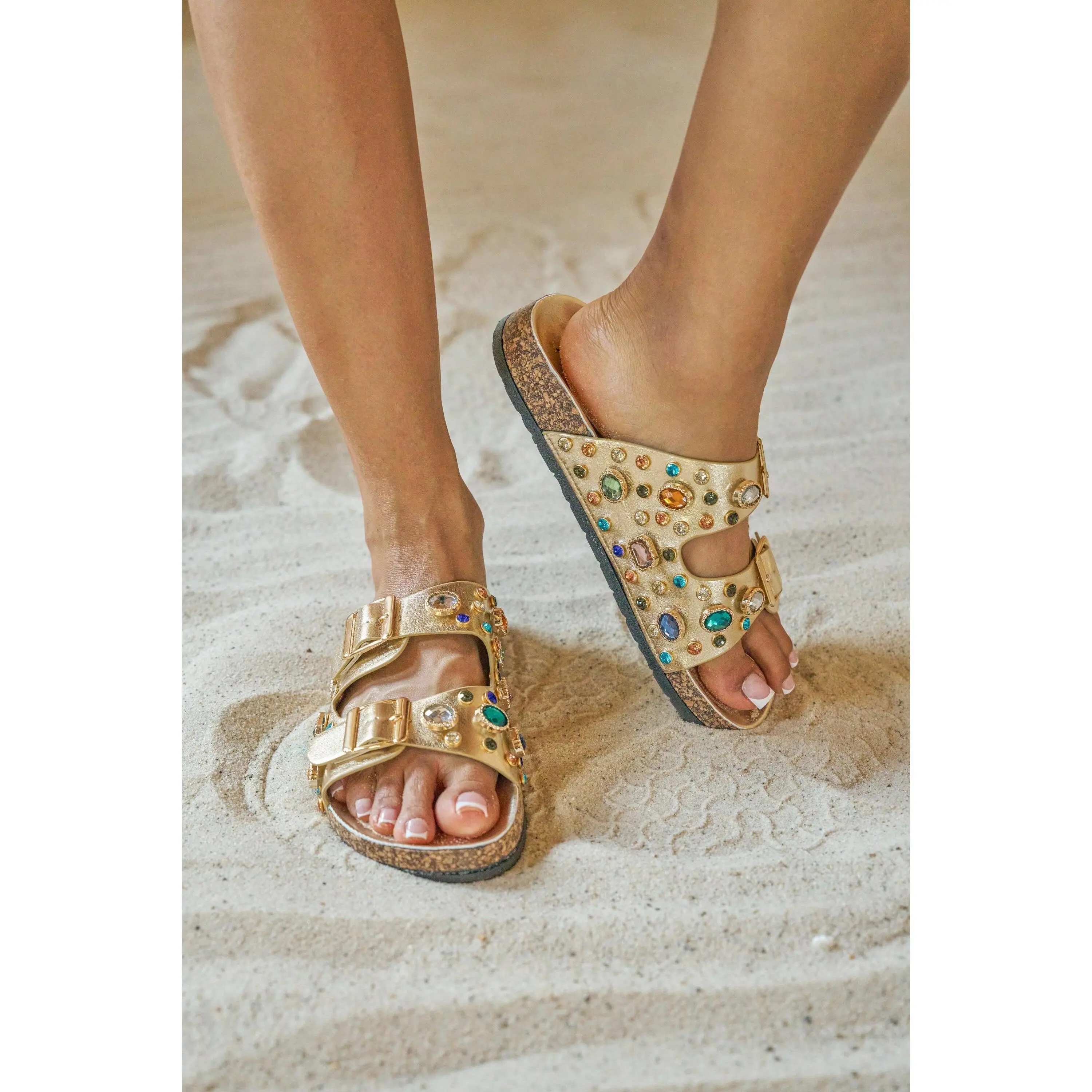 AZALEA WANG BAYLEAVES GOLD EMBELLISHED SANDAL