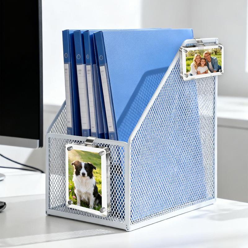 2 Counts Magnetic Car Sun Visor Photo Clips Clear Acrylic Display Frames for Family Pet Photos Easy Clip Driver Gift Daily Use Set for Home Refrigerator Vehicle