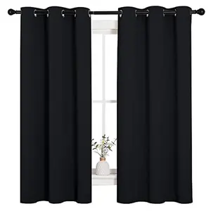 Blackout Curtains/Drapes for Bedroom Window (2 Panels, 42 inches Wide by 63 inches Long, Black) Blackout Curtains/Drapes for Bedroom Window (2 Panels, 42 inches Wide by 63 inches Long, Black)