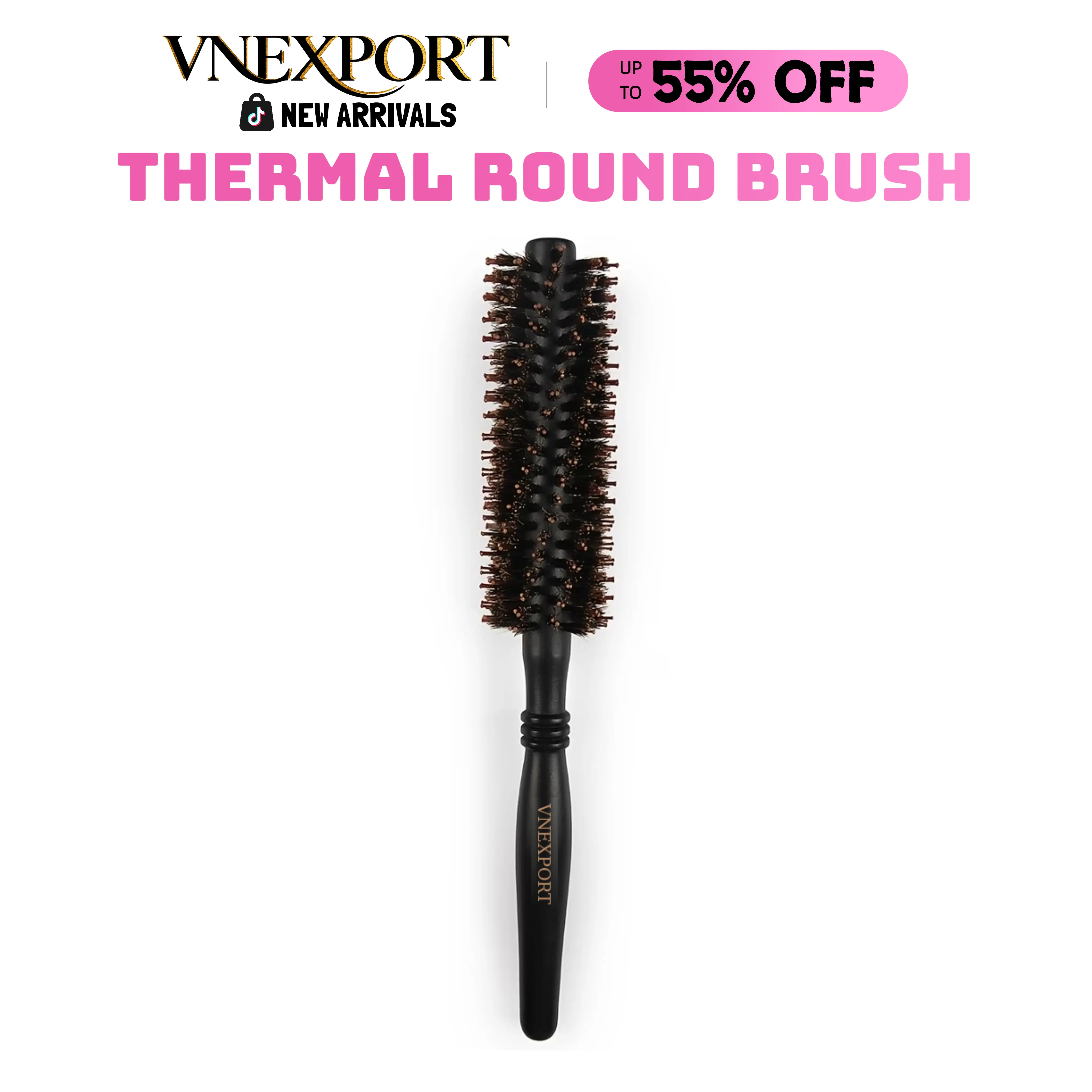 Thermal Round Brush for Hair – Anti-Static Heat Resistant Roller Comb for Blowouts, Straightening, Inner Flip & Curls, Frizz-Free Styling