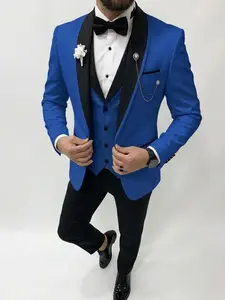 Men's 3-Piece Slim Fit Tuxedo Set - Single-Button Shawl Lapel Jacket, Vest & Trousers | Groom Wedding Attire, Formal Party & Special Occasion Suits