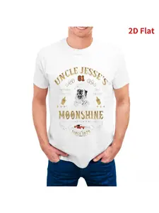 Mens Vintage Moonshine Uncle Jesse Graphic T-Shirt  Retro TV Show Design with The Logo, Short Sleeve Casual Round Neck Tee for Fans, PLUS SIZE