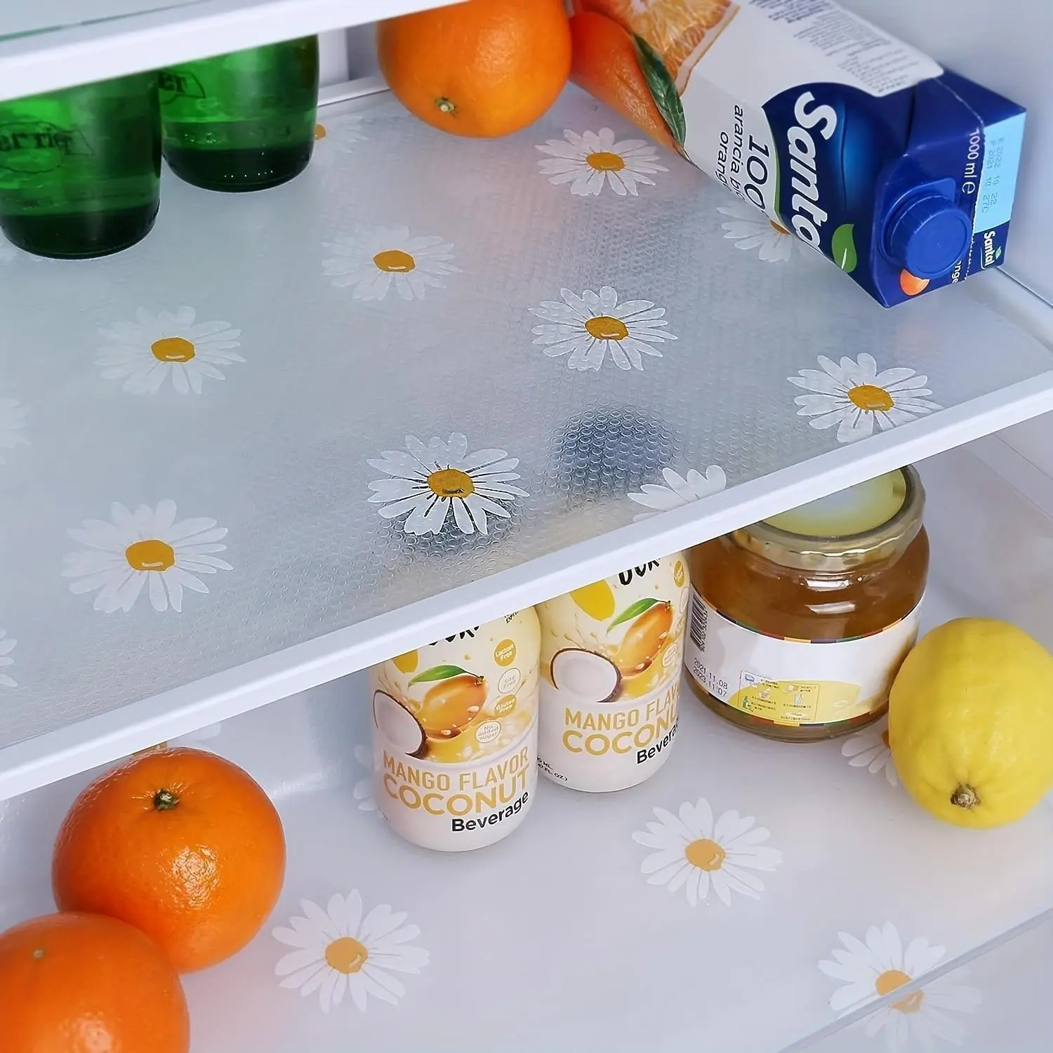 4-Pack Waterproof Washable Clean Fridge Mats, Non-Slip 17.7"x11.8" Refrigerator Shelf Pads, Plastic, BPA-Free, Safe for Glass Shelves, Drawers, Freezer