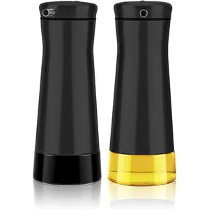 Black Oil And Vinegar Dispenser Set - 2 Pack Oil Dispenser Bottle for Kitchen with No-Drip - Black Kitchen Decor and Accessories for  Restaurants Weddings