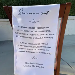 Memorial Wedding Sign In Loving Memory Custom Satin Fabric Memorial Personalized Banner, Memorial Family Sign, Wedding Fabric Sign