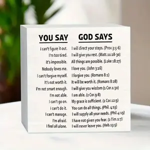 Christian Bible Verse Poster, Print - God Says Scripture Quotes with Bible References - Framed Religious Artistic Wall Art Decor - Bible Affirmations for Home, Church, Prayer Room Decoration - Faith-Based Gift Idea - Matthew, Romans, Corinthians