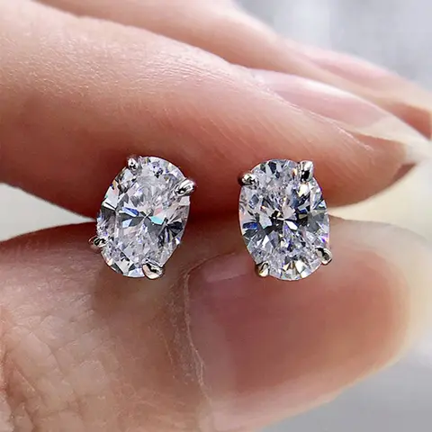 1 Pair Elegant Cubic Zirconia Stud Earrings For Women For Wedding Engagement Anniversary Party Jewelry Trendy Jewelry Valentines Day Jewelry Valentine's Day Gift Sparkling Zirconia Studs Earrings