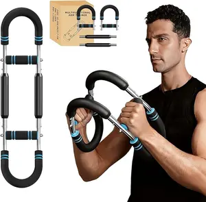 Men's twisting arm trainer, chest exercise equipment, 5 adjustable levels (60-130 lbs), can work biceps/splits/thighs, portable design, suitable for home gyms and travel fitness.