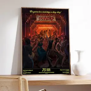 Sinners Movie Poster, Movie 2025 Wall Arts, Unique Gift Wall Art Home decoration Poster,Gifts High Quality