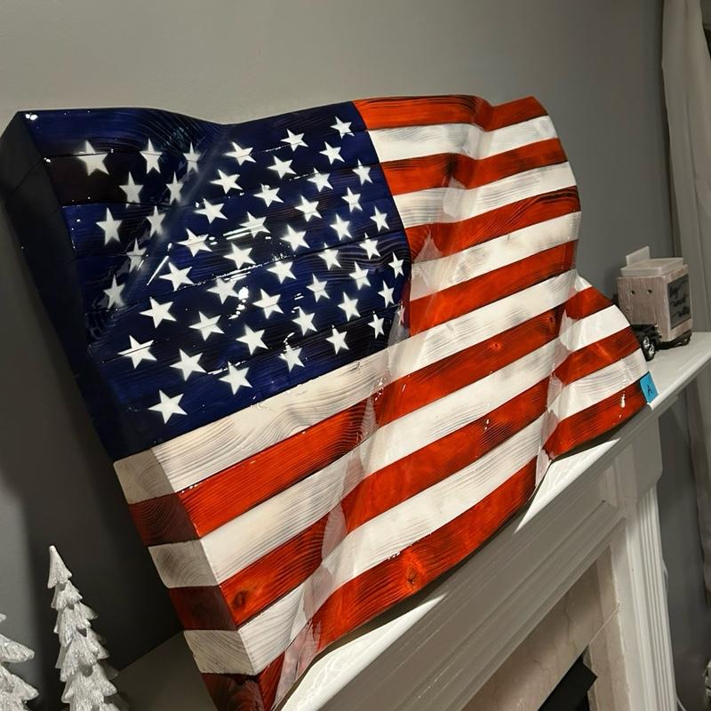 Handmade wooden American flags home decor