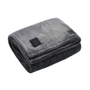 Cozy Machine Washable One-Touch Electric Heated Throw Blanket Fleece, 50x60 inches - Cozy, with 4 Adjustable Heat Settings & Built-in Remote