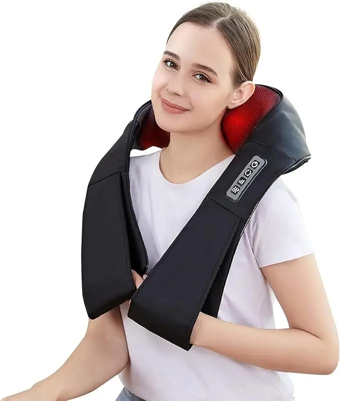 Shiatsu Back and Neck Massager, Back Massager Deep Tissue Kneading Neck and Shoulder Massage with Heat, Electric Massage Pillow Fathers Day Gift Ideas from Daughter Son(NOT Cordless)