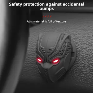 Black Panther Car One-Key Start Protection Cover Decorative Sticker Interior Modification Sticker Universal Ignition Ring Car Interior Accessories