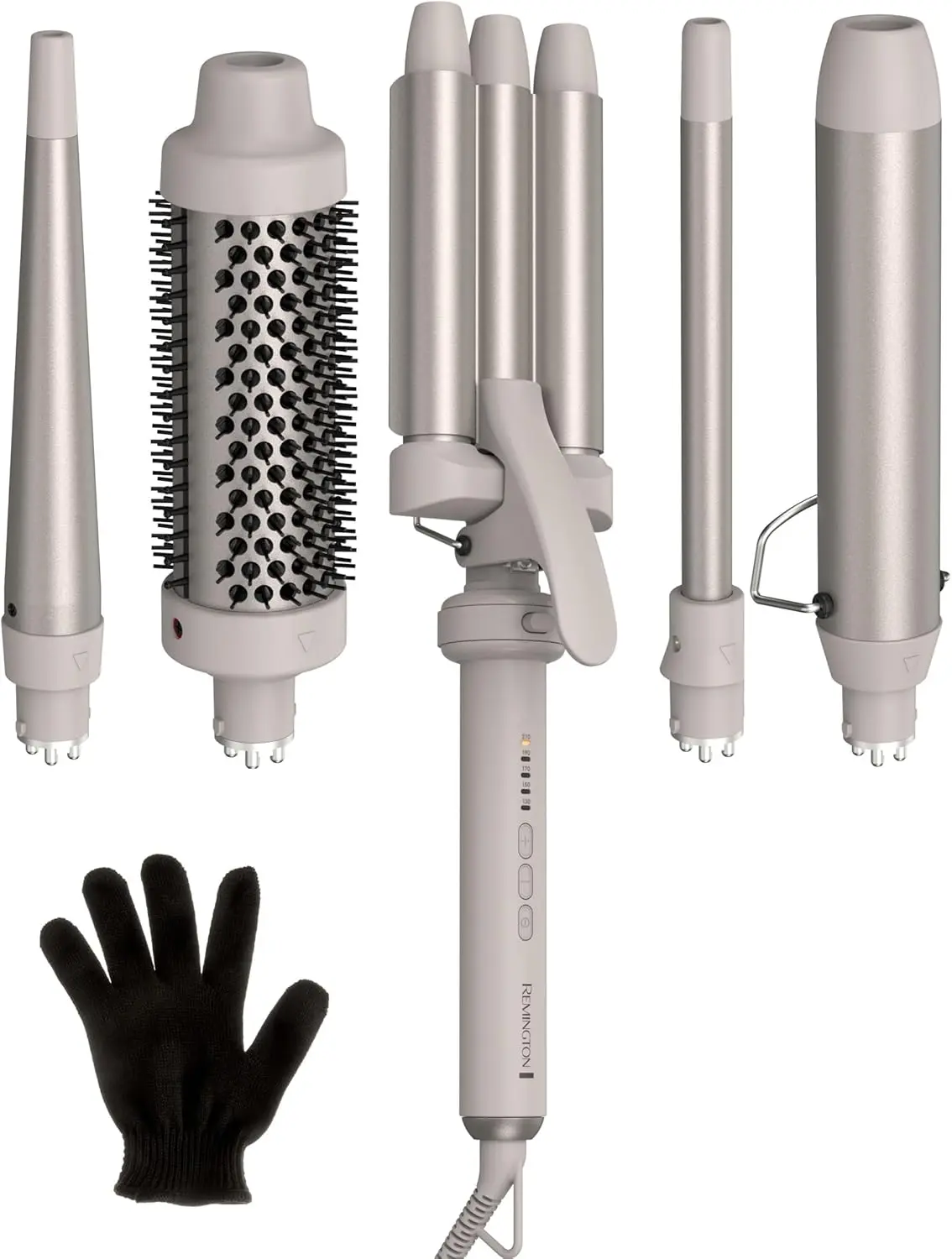 Remington 5-in-1 Curling Wand Set, Interchangeable 0.5" - 1.25" Barrels