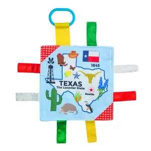 Texas State Tag Toy Crinkle Square That Teaches Facts