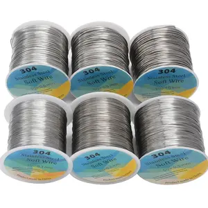 304 Stainless Steel Wire Soft Fine Wire 0.2-1mm Multi-Specification Optional Anti-Rust, Corrosion Resistance, Good Toughness, Smooth Surface, Handmade Hardware Additions, Material, Strong and Durable, Suitable for Jewelry Making, Model Fixing
