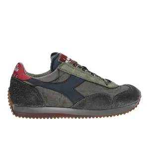 diadora Mens Equipe H Dirty Stone Wash Evo Lace Up Sneakers Shoes Casual - Black