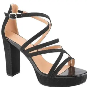 Belovely Women's Fashion Stilettos Open Toe Pump Heel Platform Sandals - Chunky Buckle, Summer Footwear