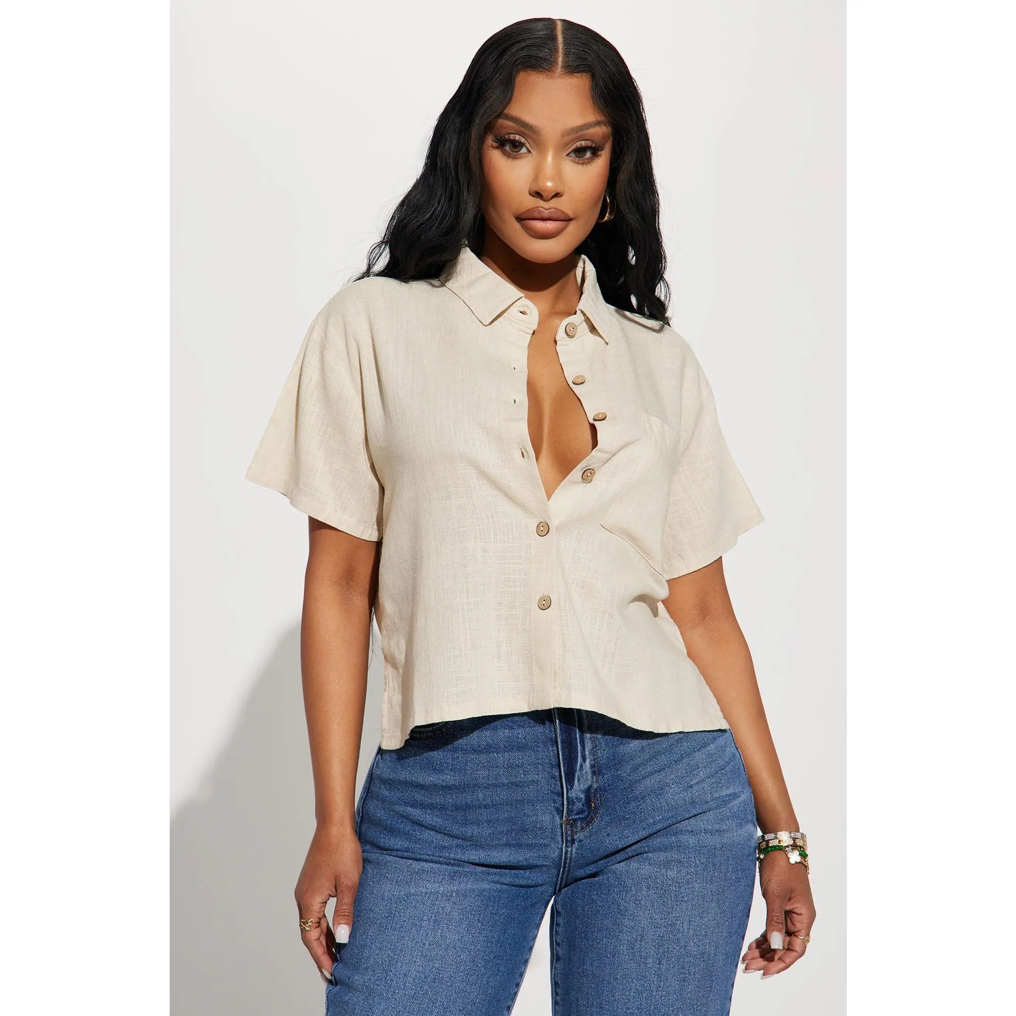 Just Another Day Linen Shirt - Khaki