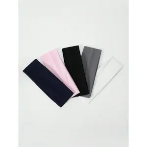 5pcs Set Wide Elastic Sports Yoga Headbands, Pink Tone Hair Band Turban Headband Sweatband, Hairband Fall Winter Hair Accessories For Women For Vacation Outfits Woman Elegant Scarf Women Bandana Soft Headwrap, Sweat Absorbing Headband