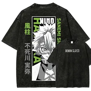 Vintage Wash Anime Shirt, Graphic Anime Tee, 5Anime Apparel, Anime Shirt, Otaku Anime Gift, Aesthetic Anime, Gift for Anime Fan