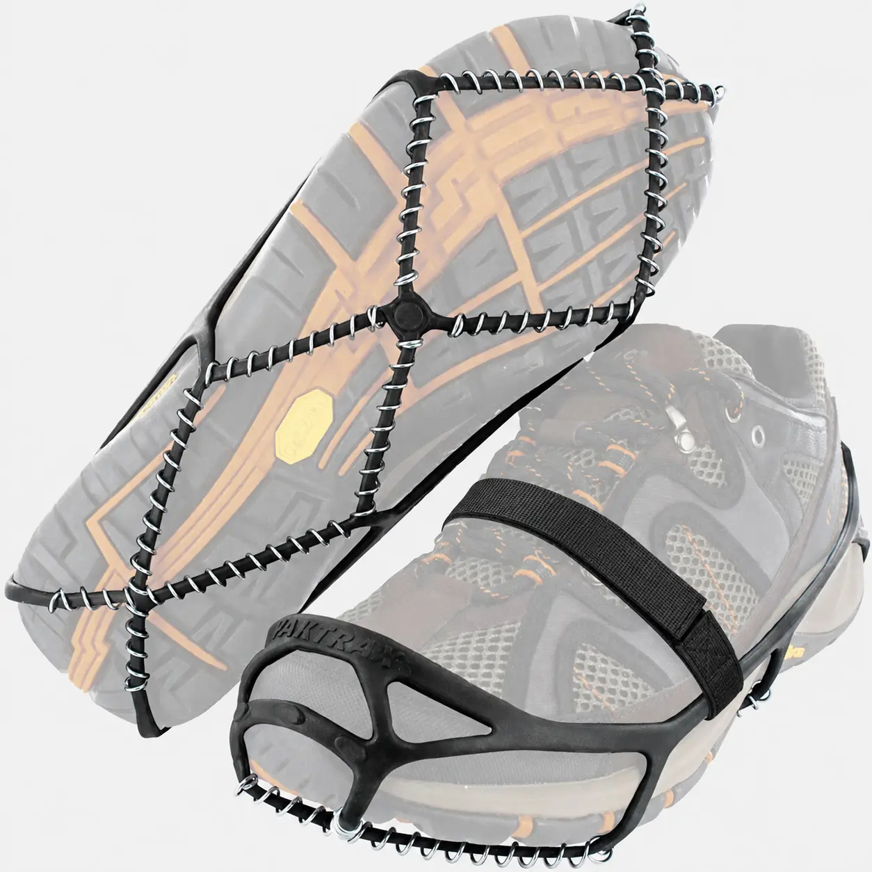 Ice Cleats for Shoes and Boots with Steel Coils & Adjustable Strap Slip-On Grippers for Men Women EU 36-46 Winter Walking Hiking on Snow & Ice
