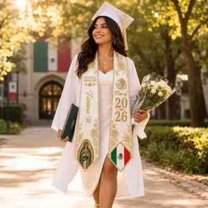 Personalized Mexican Graduation Stole 2026, Virgen de Guadalupe Catholic Sash, Orgullo Mexicano Senior Gift