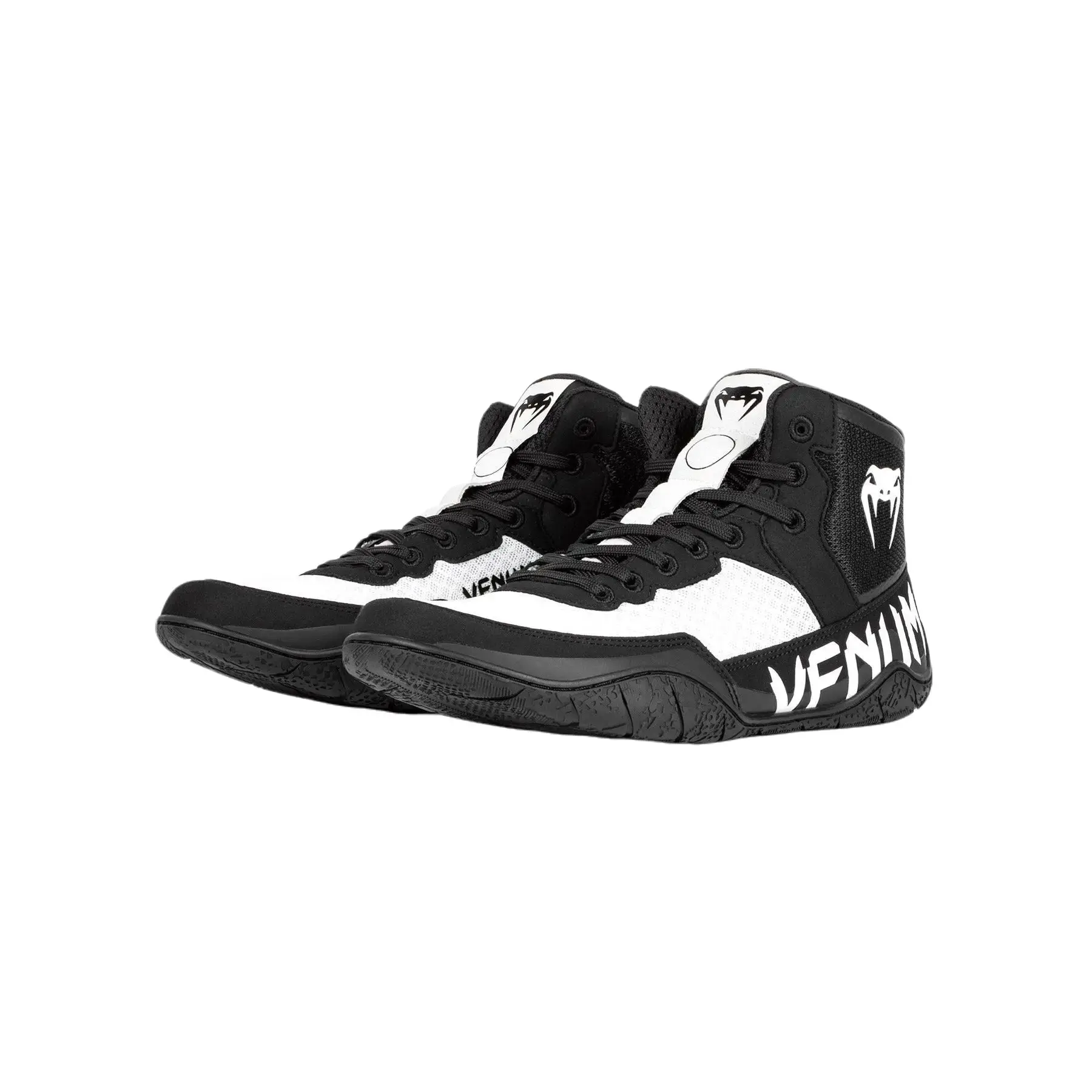 Venum Elite Wrestling Shoes - Black/White Boxingshoes