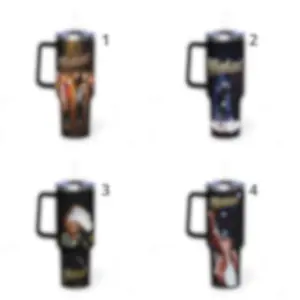 40oz Handle Tumler, Music Tumbler, Handle Tumler with Straw, Gift for Fan