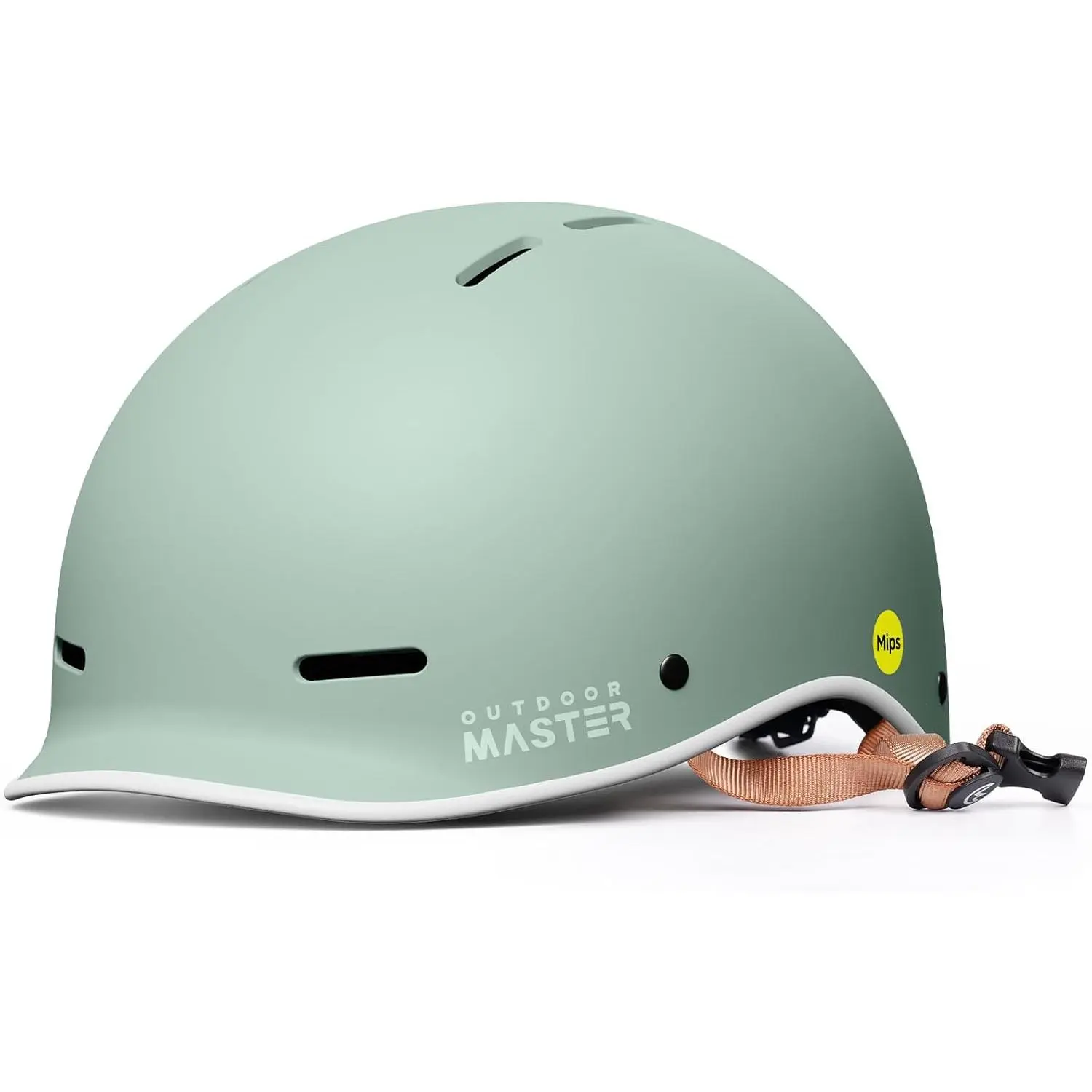 OutdoorMaster MIPS Adult Bike Helmet - ABS-PVC Shell, 51-61cm Adjustable Fit, MIPS/ ASTM Certified, Chin Strap, Multiple Vents, Integrated Visor, Removable Washable Pads - for Men Commuting, Scootering