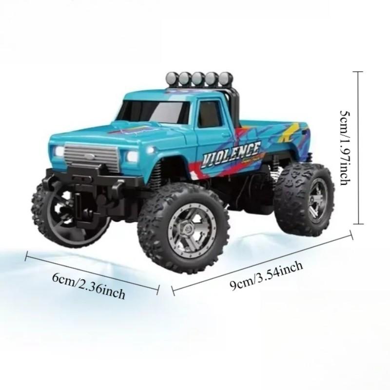 1:64 Alloy Mini RC Off-Road Vehicle, High-Speed 3-Mode Monster Truck with Constant Cruise & Buffer Chassis, 2.4G Hobby-Grade Remote Control Toy Gift for Kids