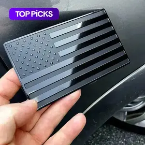 3D USA Military Flag Car Flag Sticker, Multipurpose Car & Truck Decal, Bumper Sticker for Truck, SUV and Motorcycle, Universal Car Exterior Decoration Accessories, Universal-Fit Vehicle Exterior Decoration Vinyl Decal, Sticker for Cars