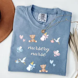 Cute Nursery Nurse Shirt Comfort Colors, Nursery Nurse Shirt, Nursery Nurse Tshirt, Cute Nursery Nurse Shirt Team Shirts, Nurse Week