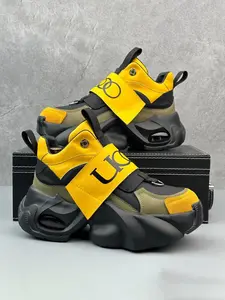 New High Street Thick Sole Dad Shoes, Colorblock Robot Style Sports Sneakers, Cushioned Anti-Slip Casual Shoes