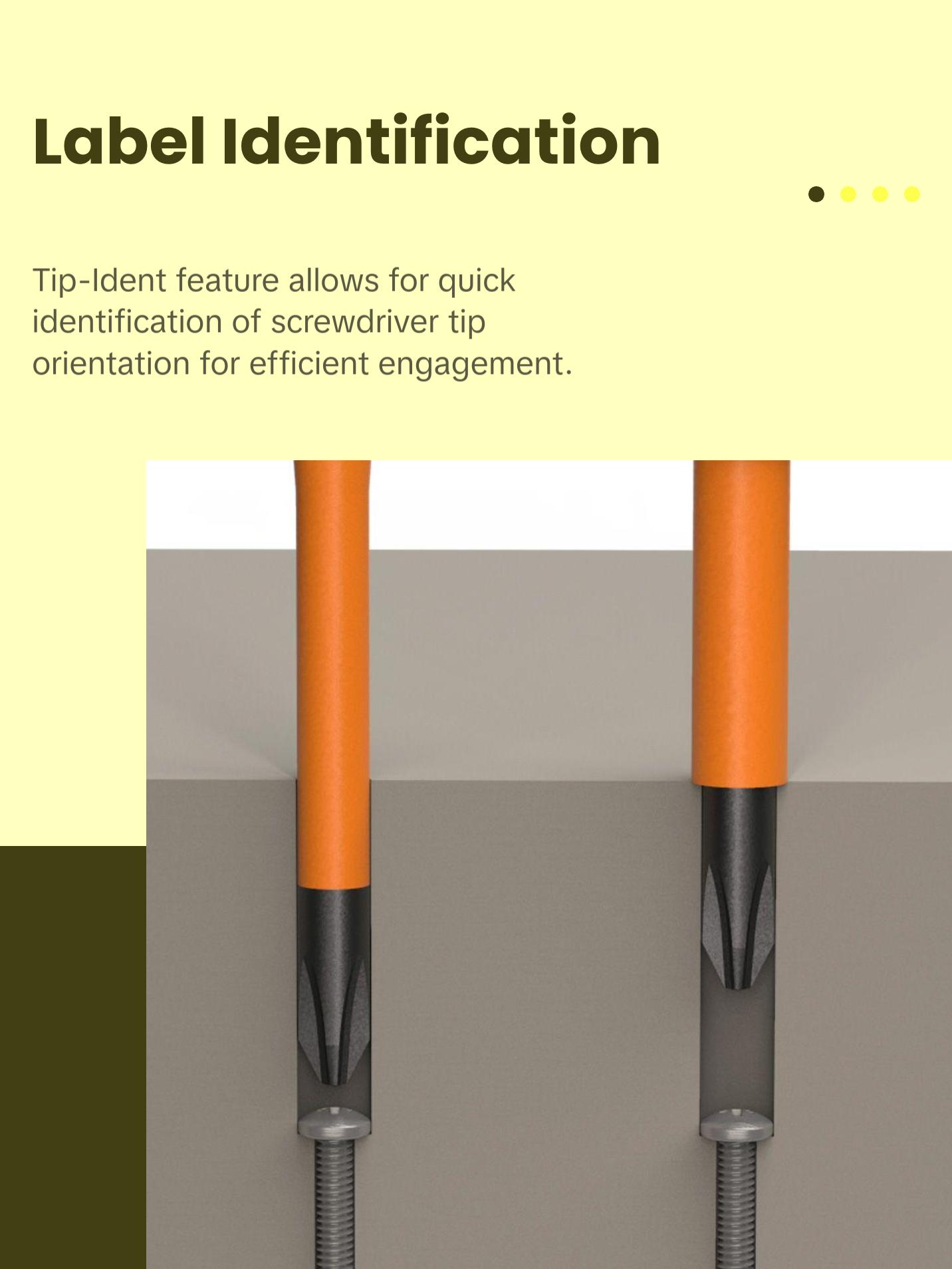 Klein Tools 33734INS Screwdriver Set, Slim-Tip Insulated Phillips, Cabinet, Square, 4-Piece