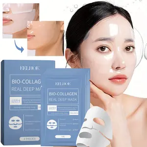 4 Pack Bio-Collagen Overnight Face Mask——Deep Hydrating Collagen Hydrogel Sheet Mask,Firming and Moisturizing,Korean Skincare,Anti Wrinkle Lifting Korean Glass Skin Face mask