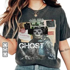 Vintage Simon Ghost Riley Cod 90's Bootleg Tee with Call Of Duty Theme T-Shirt