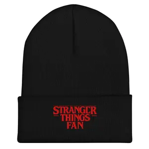 Stranger Things Inspired Cuffed Beanie 100% Turbo Acrylic Hypoallergenic Unisex 12" Length Hand Washable Snug Fit Form Fitting Head Warming Accessory