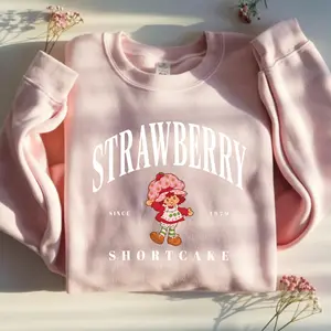 Retro Strawberry Shortcake sweatshirt, Life Is Delicious Shirt, Strawberry Shortcake Graphic Tee, Funny Cartoon Sweatshirt, Gift for Girlfriend, Unisex Clothing Casual Classic Cotton Fabric