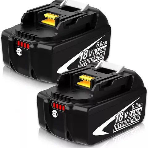 2-Pack Power Lithium Ion Cordless Tools Batteries for Makita LXT Series - 18V High Capacity 6000mAh (6.0AH) Longer Run, Compatible with BL1860B, BL1830, BL1850