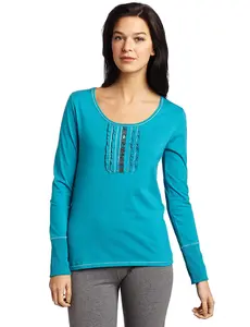 INTIMO Women's Soft Fleece Long Sleeve Adult T-Shirt Loungewear