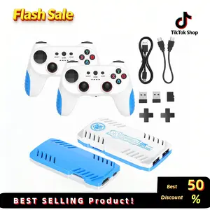 X10 Pro Retro Game Stick  Multiple Classic Games | Plug & Play Console with 2 Wireless Controllers | 4-Player Support | 128G Storage | Blue/White or Black/White |