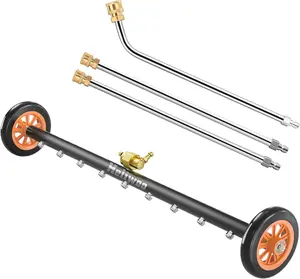 Heliwoo Pressure Washer Undercarriage Cleaner,30 Inch Undercarriage Washer, Quick Connect 3 Extension Wheels Wands,4000PSI Truck Suv Cleaning Tools