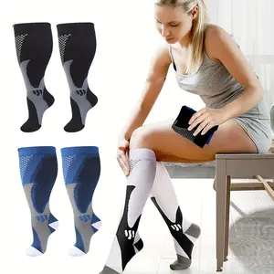 3 Pairs 2XL-7XL Plus Size Compression Socks for Wide Calf, for Running, Travel, Athletic for Women And Men