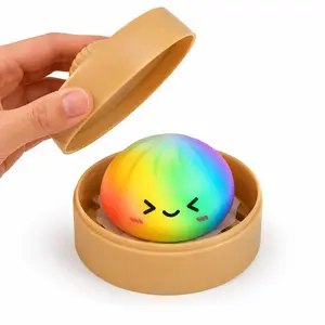 Giant Rainbow Dumpling Squishy Toy, Kawaii TPR Fidget Sensory Toy, Galaxy Emoji Design Stress Relief Squishies for Kids, Easter Gift Box Exchange Party Favor
