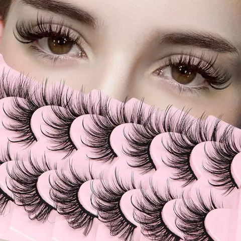 Lightweight False Lash Clusters, 7 Pairs Natural for Lash Extension, Eyelash Extension Kit, Cosmetic, Makeup, Volume False Eyelashes, Volumized False Eyelashes, Lengthening Volumizing Lashes, Eyelash Extension Set
